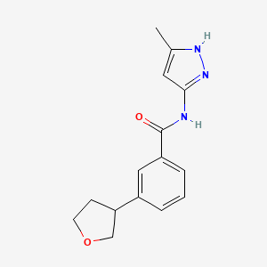 molecular formula C15H17N3O2 B7120993 N-(5-methyl-1H-pyrazol-3-yl)-3-(oxolan-3-yl)benzamide 