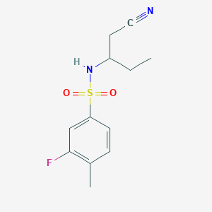 molecular formula C12H15FN2O2S B7121004 N-(1-cyanobutan-2-yl)-3-fluoro-4-methylbenzenesulfonamide 