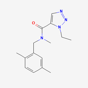 molecular formula C15H20N4O B7121024 N-[(2,5-dimethylphenyl)methyl]-3-ethyl-N-methyltriazole-4-carboxamide 