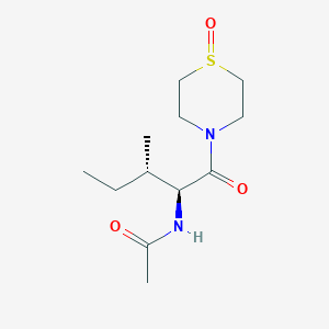 molecular formula C12H22N2O3S B7121051 N-[(2S,3S)-3-methyl-1-oxo-1-(1-oxo-1,4-thiazinan-4-yl)pentan-2-yl]acetamide 