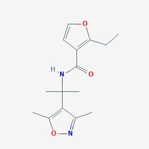 molecular formula C15H20N2O3 B7121069 N-[2-(3,5-dimethyl-1,2-oxazol-4-yl)propan-2-yl]-2-ethylfuran-3-carboxamide 