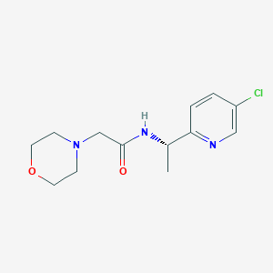molecular formula C13H18ClN3O2 B7121155 N-[(1S)-1-(5-chloropyridin-2-yl)ethyl]-2-morpholin-4-ylacetamide 