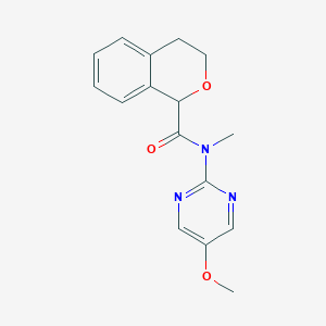 molecular formula C16H17N3O3 B7121255 N-(5-methoxypyrimidin-2-yl)-N-methyl-3,4-dihydro-1H-isochromene-1-carboxamide 