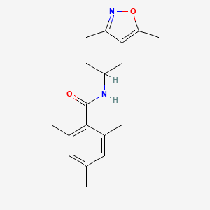 molecular formula C18H24N2O2 B7121269 N-[1-(3,5-dimethyl-1,2-oxazol-4-yl)propan-2-yl]-2,4,6-trimethylbenzamide 