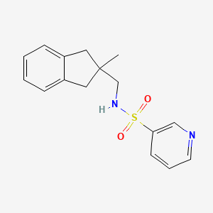 molecular formula C16H18N2O2S B7121315 N-[(2-methyl-1,3-dihydroinden-2-yl)methyl]pyridine-3-sulfonamide 