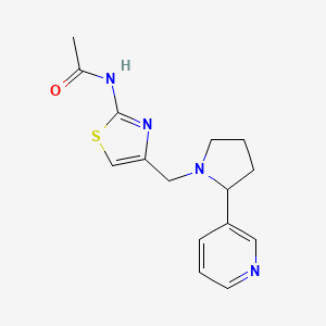 molecular formula C15H18N4OS B7121333 N-[4-[(2-pyridin-3-ylpyrrolidin-1-yl)methyl]-1,3-thiazol-2-yl]acetamide 