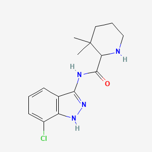 molecular formula C15H19ClN4O B7121429 N-(7-chloro-1H-indazol-3-yl)-3,3-dimethylpiperidine-2-carboxamide 