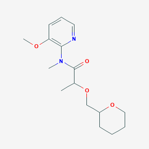 molecular formula C16H24N2O4 B7121455 N-(3-methoxypyridin-2-yl)-N-methyl-2-(oxan-2-ylmethoxy)propanamide 