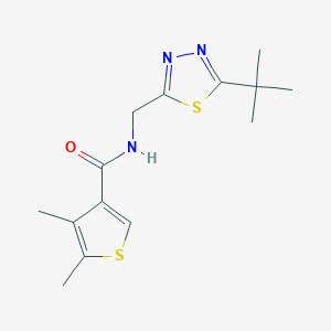 molecular formula C14H19N3OS2 B7121525 N-[(5-tert-butyl-1,3,4-thiadiazol-2-yl)methyl]-4,5-dimethylthiophene-3-carboxamide 