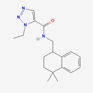 molecular formula C18H24N4O B7121553 N-[(4,4-dimethyl-2,3-dihydro-1H-naphthalen-1-yl)methyl]-3-ethyltriazole-4-carboxamide 