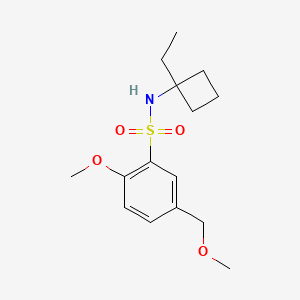 molecular formula C15H23NO4S B7121631 N-(1-ethylcyclobutyl)-2-methoxy-5-(methoxymethyl)benzenesulfonamide 
