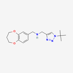 molecular formula C17H24N4O2 B7121688 N-[(1-tert-butyltriazol-4-yl)methyl]-1-(3,4-dihydro-2H-1,5-benzodioxepin-7-yl)methanamine 