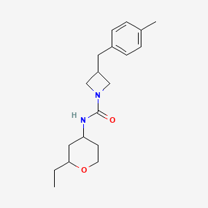 molecular formula C19H28N2O2 B7121701 N-(2-ethyloxan-4-yl)-3-[(4-methylphenyl)methyl]azetidine-1-carboxamide 