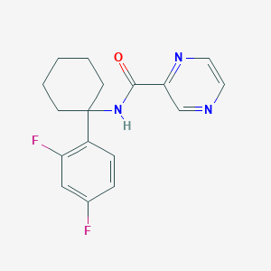 molecular formula C17H17F2N3O B7121707 N-[1-(2,4-difluorophenyl)cyclohexyl]pyrazine-2-carboxamide 