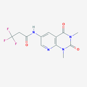 molecular formula C12H11F3N4O3 B7121717 N-(1,3-dimethyl-2,4-dioxopyrido[2,3-d]pyrimidin-6-yl)-3,3,3-trifluoropropanamide 