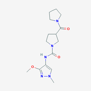 molecular formula C15H23N5O3 B7121803 N-(3-methoxy-1-methylpyrazol-4-yl)-3-(pyrrolidine-1-carbonyl)pyrrolidine-1-carboxamide 