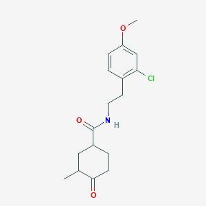 molecular formula C17H22ClNO3 B7121880 N-[2-(2-chloro-4-methoxyphenyl)ethyl]-3-methyl-4-oxocyclohexane-1-carboxamide 