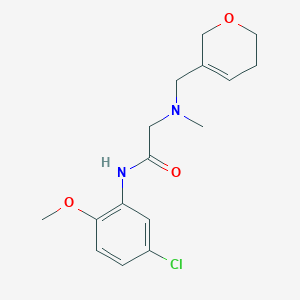 molecular formula C16H21ClN2O3 B7121897 N-(5-chloro-2-methoxyphenyl)-2-[3,6-dihydro-2H-pyran-5-ylmethyl(methyl)amino]acetamide 