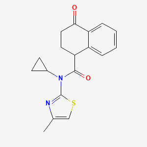 molecular formula C18H18N2O2S B7121901 N-cyclopropyl-N-(4-methyl-1,3-thiazol-2-yl)-4-oxo-2,3-dihydro-1H-naphthalene-1-carboxamide 
