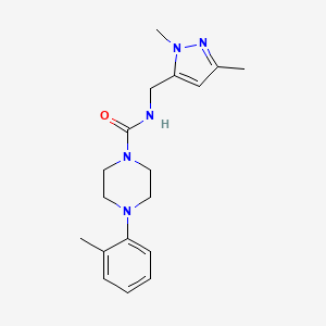 molecular formula C18H25N5O B7121943 N-[(2,5-dimethylpyrazol-3-yl)methyl]-4-(2-methylphenyl)piperazine-1-carboxamide 