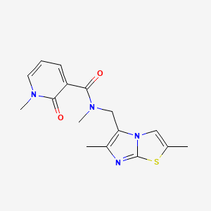 molecular formula C16H18N4O2S B7121985 N-[(2,6-dimethylimidazo[2,1-b][1,3]thiazol-5-yl)methyl]-N,1-dimethyl-2-oxopyridine-3-carboxamide 