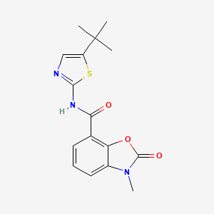 molecular formula C16H17N3O3S B7121991 N-(5-tert-butyl-1,3-thiazol-2-yl)-3-methyl-2-oxo-1,3-benzoxazole-7-carboxamide 