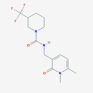 molecular formula C15H20F3N3O2 B7121998 N-[(1,6-dimethyl-2-oxopyridin-3-yl)methyl]-3-(trifluoromethyl)piperidine-1-carboxamide 
