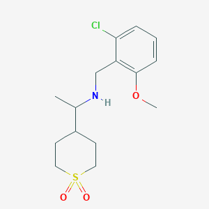 molecular formula C15H22ClNO3S B7122058 N-[(2-chloro-6-methoxyphenyl)methyl]-1-(1,1-dioxothian-4-yl)ethanamine 