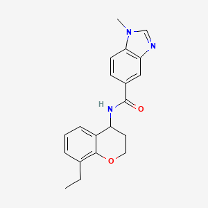 molecular formula C20H21N3O2 B7122156 N-(8-ethyl-3,4-dihydro-2H-chromen-4-yl)-1-methylbenzimidazole-5-carboxamide 