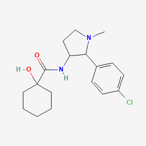 molecular formula C18H25ClN2O2 B7122213 N-[2-(4-chlorophenyl)-1-methylpyrrolidin-3-yl]-1-hydroxycyclohexane-1-carboxamide 