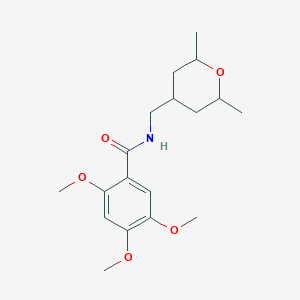 molecular formula C18H27NO5 B7122248 N-[(2,6-dimethyloxan-4-yl)methyl]-2,4,5-trimethoxybenzamide 