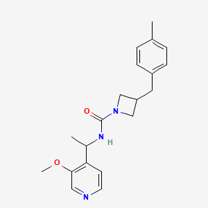 molecular formula C20H25N3O2 B7122314 N-[1-(3-methoxypyridin-4-yl)ethyl]-3-[(4-methylphenyl)methyl]azetidine-1-carboxamide 