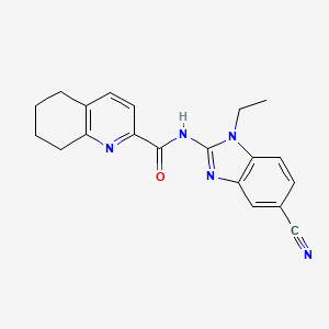 molecular formula C20H19N5O B7122494 N-(5-cyano-1-ethylbenzimidazol-2-yl)-5,6,7,8-tetrahydroquinoline-2-carboxamide 