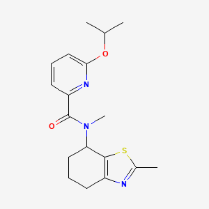 molecular formula C18H23N3O2S B7122528 N-methyl-N-(2-methyl-4,5,6,7-tetrahydro-1,3-benzothiazol-7-yl)-6-propan-2-yloxypyridine-2-carboxamide 