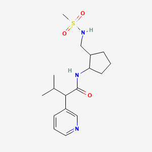 molecular formula C17H27N3O3S B7122763 N-[2-(methanesulfonamidomethyl)cyclopentyl]-3-methyl-2-pyridin-3-ylbutanamide 