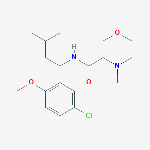 molecular formula C18H27ClN2O3 B7122804 N-[1-(5-chloro-2-methoxyphenyl)-3-methylbutyl]-4-methylmorpholine-3-carboxamide 