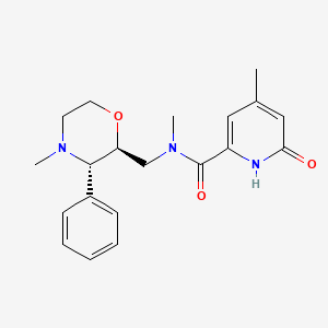 molecular formula C20H25N3O3 B7122820 N,4-dimethyl-N-[[(2S,3S)-4-methyl-3-phenylmorpholin-2-yl]methyl]-6-oxo-1H-pyridine-2-carboxamide 