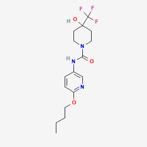molecular formula C16H22F3N3O3 B7123043 N-(6-butoxypyridin-3-yl)-4-hydroxy-4-(trifluoromethyl)piperidine-1-carboxamide 
