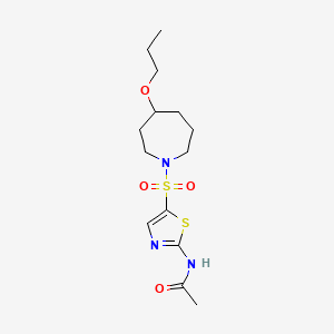 molecular formula C14H23N3O4S2 B7123072 N-[5-(4-propoxyazepan-1-yl)sulfonyl-1,3-thiazol-2-yl]acetamide 