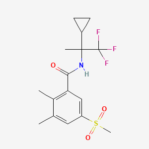 molecular formula C16H20F3NO3S B7123124 N-(2-cyclopropyl-1,1,1-trifluoropropan-2-yl)-2,3-dimethyl-5-methylsulfonylbenzamide 