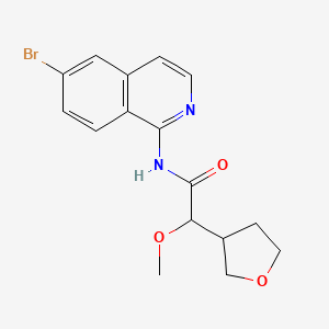 molecular formula C16H17BrN2O3 B7123187 N-(6-bromoisoquinolin-1-yl)-2-methoxy-2-(oxolan-3-yl)acetamide 