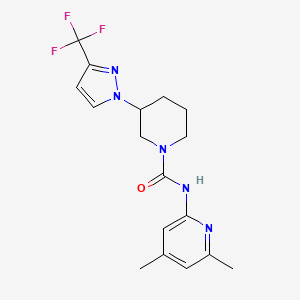 molecular formula C17H20F3N5O B7123290 N-(4,6-dimethylpyridin-2-yl)-3-[3-(trifluoromethyl)pyrazol-1-yl]piperidine-1-carboxamide 