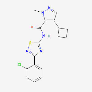 molecular formula C17H16ClN5OS B7123545 N-[3-(2-chlorophenyl)-1,2,4-thiadiazol-5-yl]-4-cyclobutyl-2-methylpyrazole-3-carboxamide 