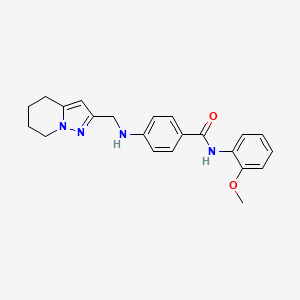molecular formula C22H24N4O2 B7123593 N-(2-methoxyphenyl)-4-(4,5,6,7-tetrahydropyrazolo[1,5-a]pyridin-2-ylmethylamino)benzamide 