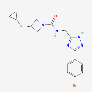 molecular formula C17H20BrN5O B7123843 N-[[3-(4-bromophenyl)-1H-1,2,4-triazol-5-yl]methyl]-3-(cyclopropylmethyl)azetidine-1-carboxamide 