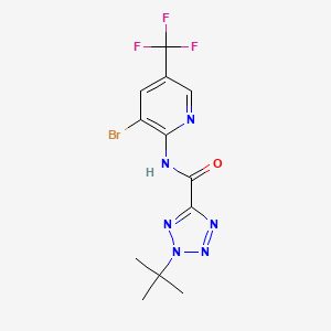 molecular formula C12H12BrF3N6O B7123894 N-[3-bromo-5-(trifluoromethyl)pyridin-2-yl]-2-tert-butyltetrazole-5-carboxamide 