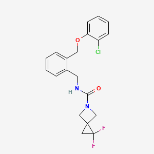 molecular formula C20H19ClF2N2O2 B7123899 N-[[2-[(2-chlorophenoxy)methyl]phenyl]methyl]-2,2-difluoro-5-azaspiro[2.3]hexane-5-carboxamide 