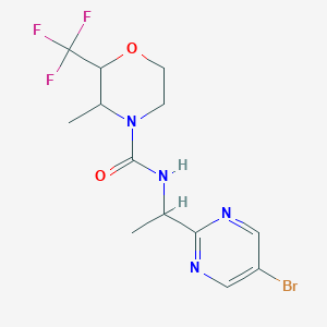 molecular formula C13H16BrF3N4O2 B7123964 N-[1-(5-bromopyrimidin-2-yl)ethyl]-3-methyl-2-(trifluoromethyl)morpholine-4-carboxamide 