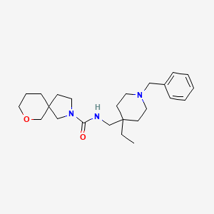 molecular formula C24H37N3O2 B7124002 N-[(1-benzyl-4-ethylpiperidin-4-yl)methyl]-7-oxa-2-azaspiro[4.5]decane-2-carboxamide 