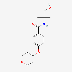 molecular formula C16H23NO4 B7124041 N-(1-hydroxy-2-methylpropan-2-yl)-4-(oxan-4-yloxy)benzamide 